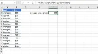 在 Excel 1 中使用带有文本条件的 AVERAGEIF