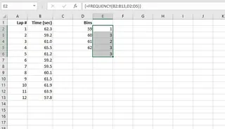 Excel 中 FREQUENCY 数组公式的结果 3