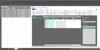 显示清理和合并数据步骤的 Power Query 编辑器