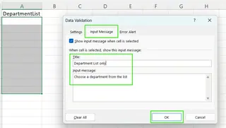 在Excel中为下拉列表创建输入信息19