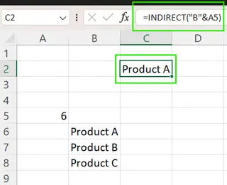 在Excel中使用INDIRECT()与&进行动态引用。2 在Excel中使用INDIRECT()与&进行动态引用。2
