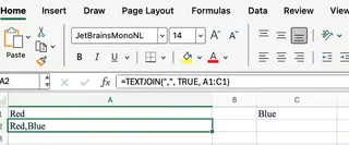 Excel TEXTJOIN 跳过空白单元格 1