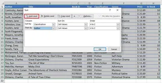 Excel 的多级排序对话框 Excel 的多级排序对话框