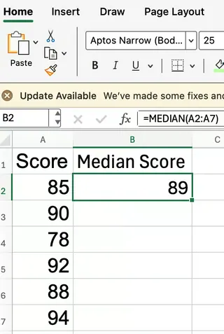 How to find the median in Excel with odd number of items 2 How to find the median in Excel with odd number of items 2