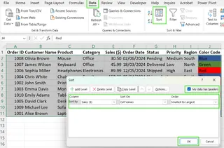 Excel按列排序步骤3