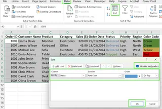 Excel字体颜色排序步骤7