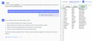 使用Excel AI合并两列数据
