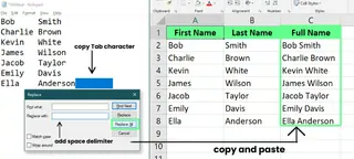 使用记事本和Excel合并单元格。图7