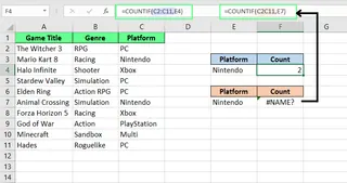 无效区域引用导致Excel出现#NAME?错误