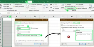 使用嵌套IF进行Excel数据验证示例2