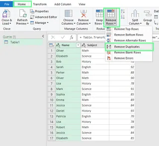 Power Query 删除重复项选项 19