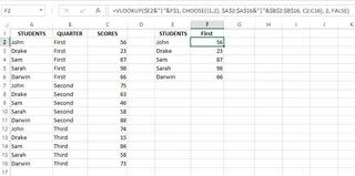 从第一季度获取学生成绩 8