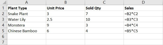 拖动填充柄以将公式复制到列中 2