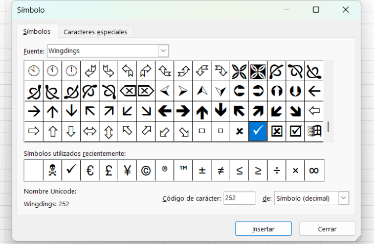 符号对话框中的勾选符号 字符代码2