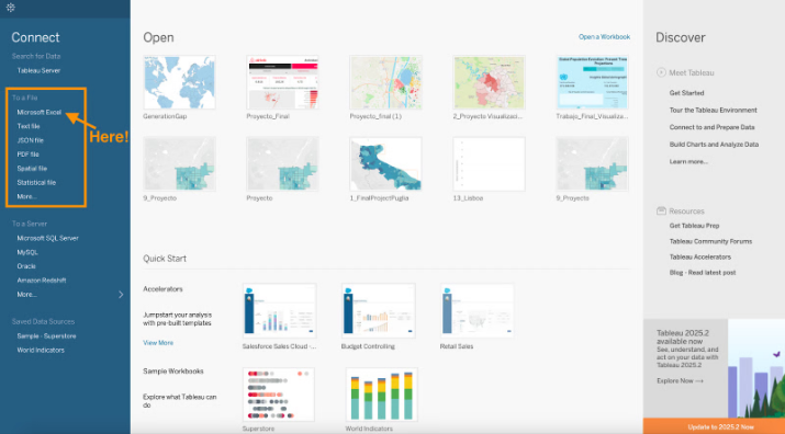 Tableau连接界面截图1