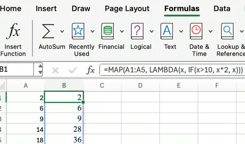 Excel LAMBDA与MAP结合示例7