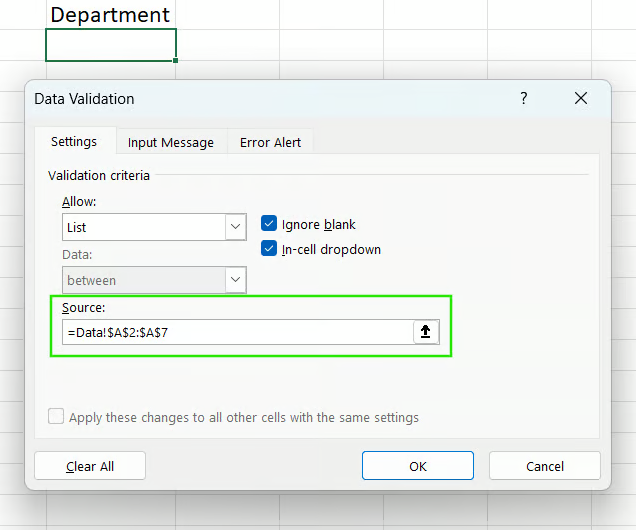 如何在Excel中更新下拉列表11