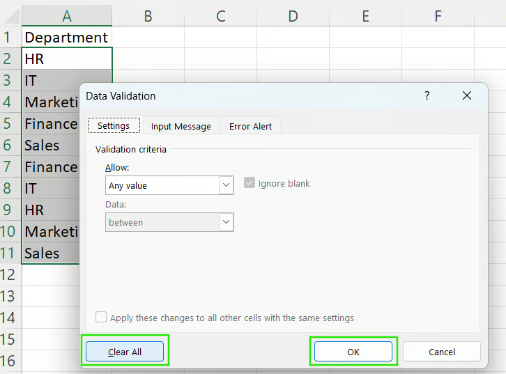 如何在Excel中删除下拉列表12