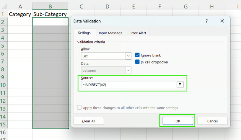 在Excel中创建依赖式下拉列表17