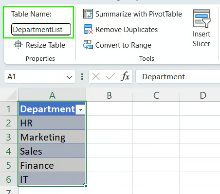 Excel中的表格名称8