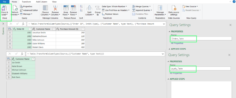 在Power Query中加载表格以执行模糊匹配4