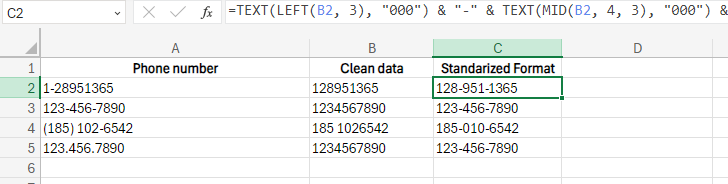 使用多个子字符串标准化数字格式