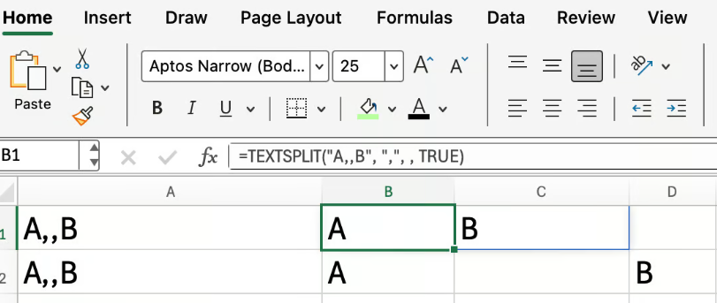 Excel TEXTSPLIT 忽略空值 4