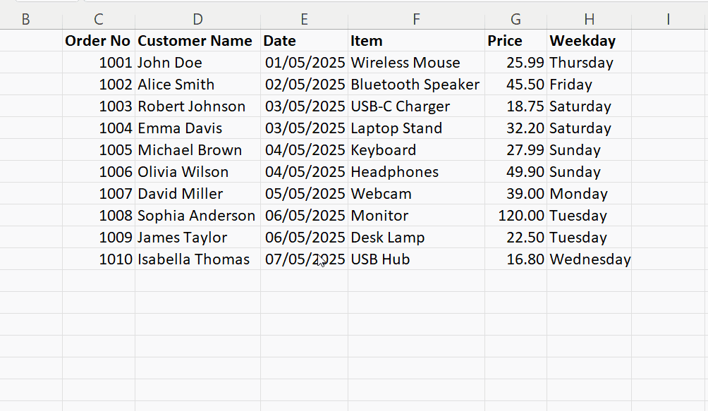使用Excel填充柄自动填充日期4
