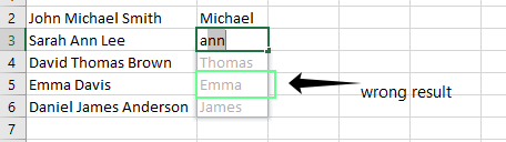 因模式不清晰导致快速填充错误 12