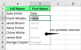 因不可打印字符导致空白单元格 13