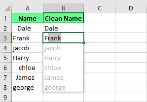 使用快速填充清除多余空格并格式化文本 8
