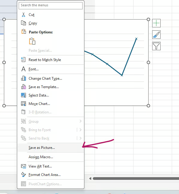 Saving and Exporting the Graph from Excel 13