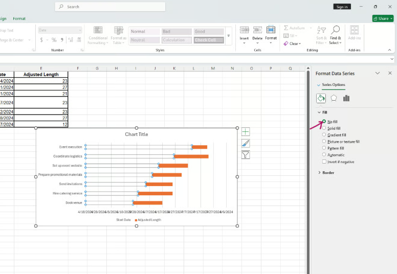 在设置数据系列格式窗格中,选择