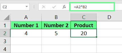 在Excel中相乘两个单元格