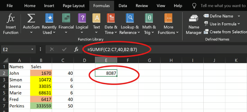 Applying SUMIF to sum by color in excel 11