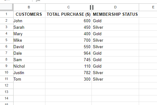 包含客户详细信息的表格 14