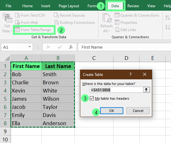 打开Power Query编辑器以在Excel中合并单元格。图5