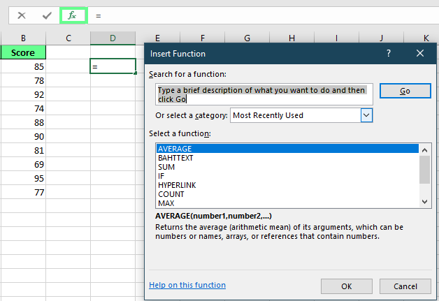 使用Excel公式向导输入公式