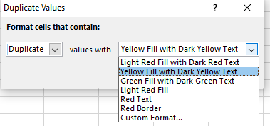 重复值对话框 2