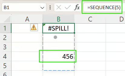 Excel 中溢出范围受阻 3