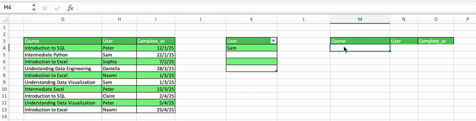 动态数组筛选 7