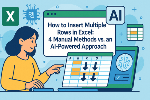 如何在Excel中插入多行：4种手动方法与AI驱动方案对比