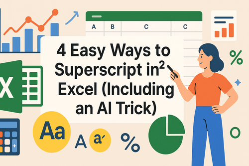 4种在Excel中添加上标的方法（含AI技巧）