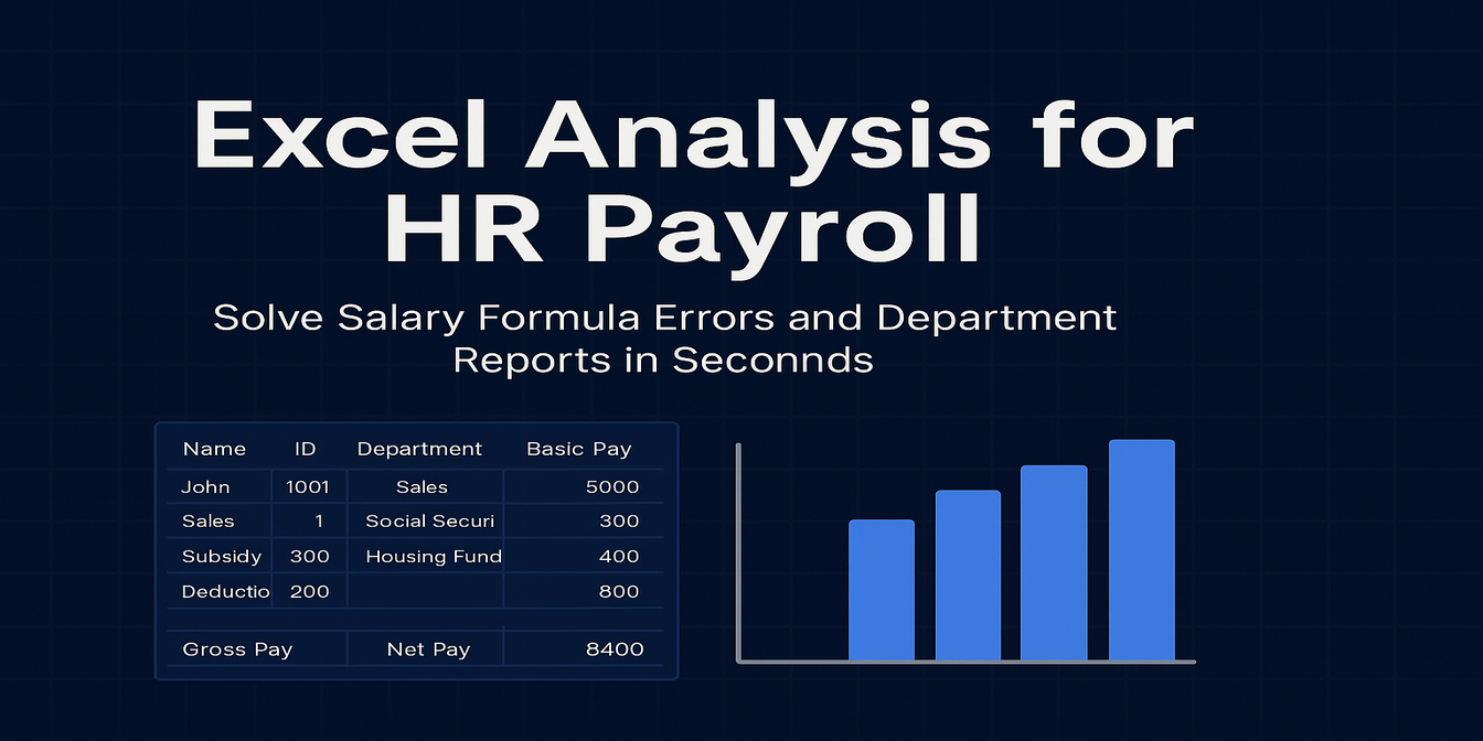 HR 薪资报表的 Excel 分析：秒解薪资公式错误与部门报表问题