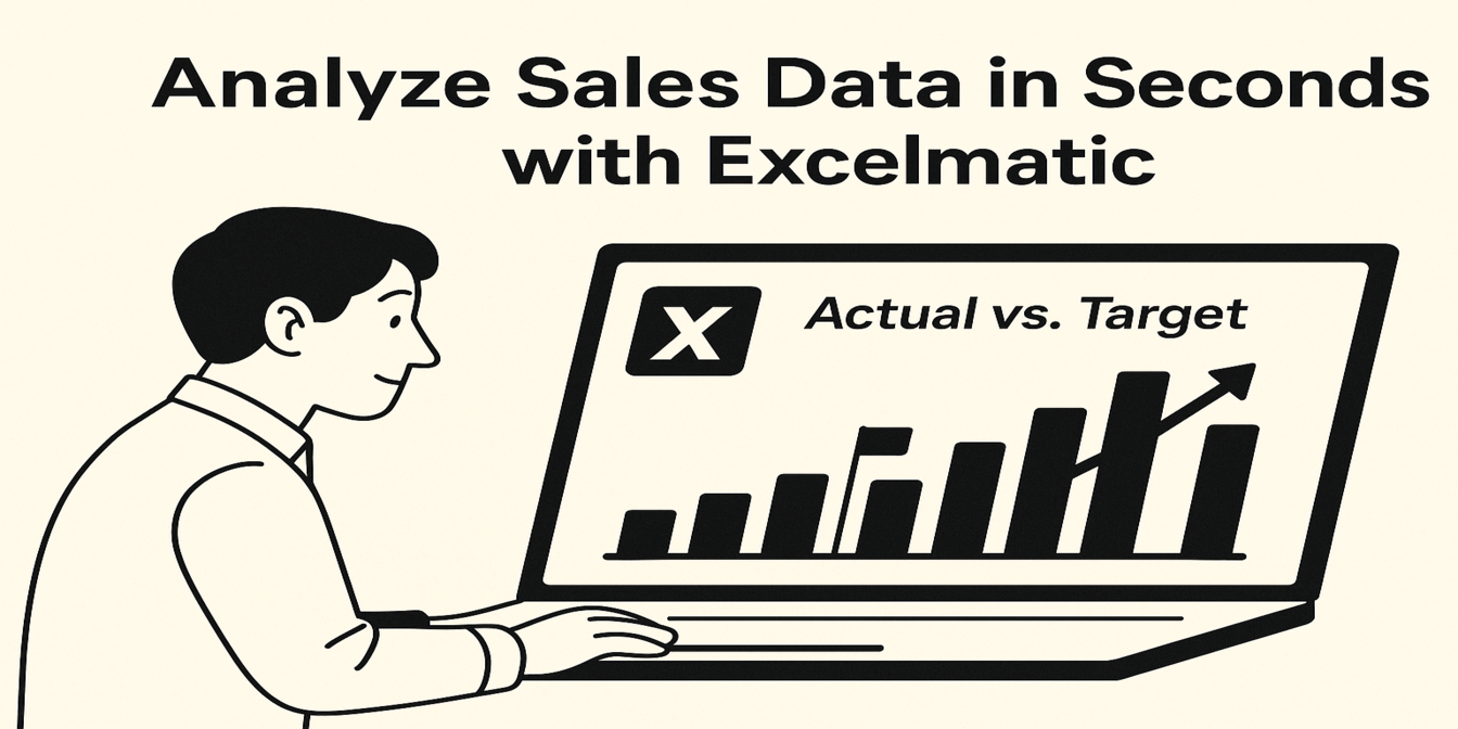如何使用 Excel AI 分析每日销售数据并跟踪目标