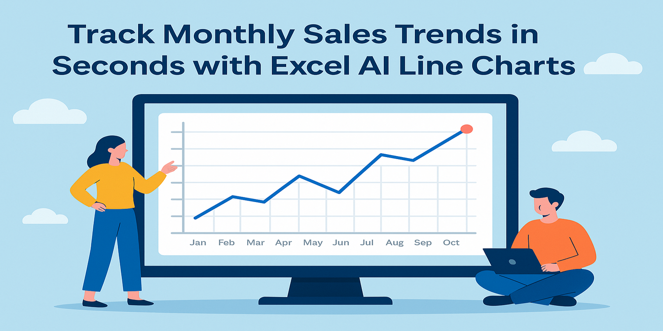 使用Excel AI折线图追踪每月销售趋势