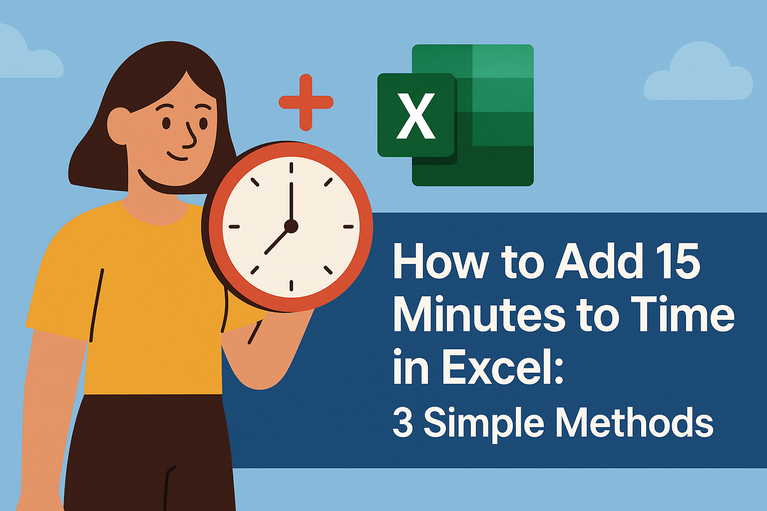 Comment ajouter 15 minutes à une heure dans Excel : 3 méthodes simples