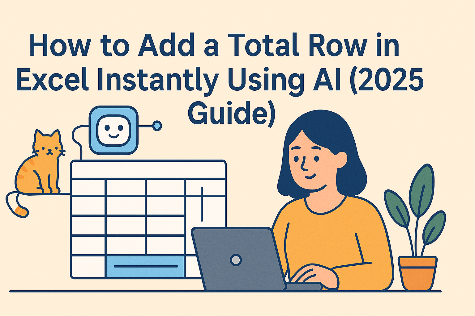 如何使用AI在Excel中快速添加总计行（2025指南）