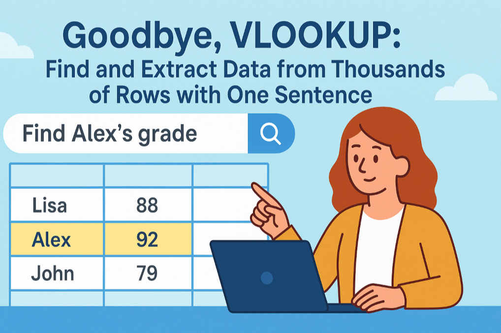 告别VLOOKUP！一句话，从数千行数据中精准“捞”出信息