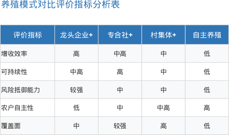 农业模式综合评价对比模板